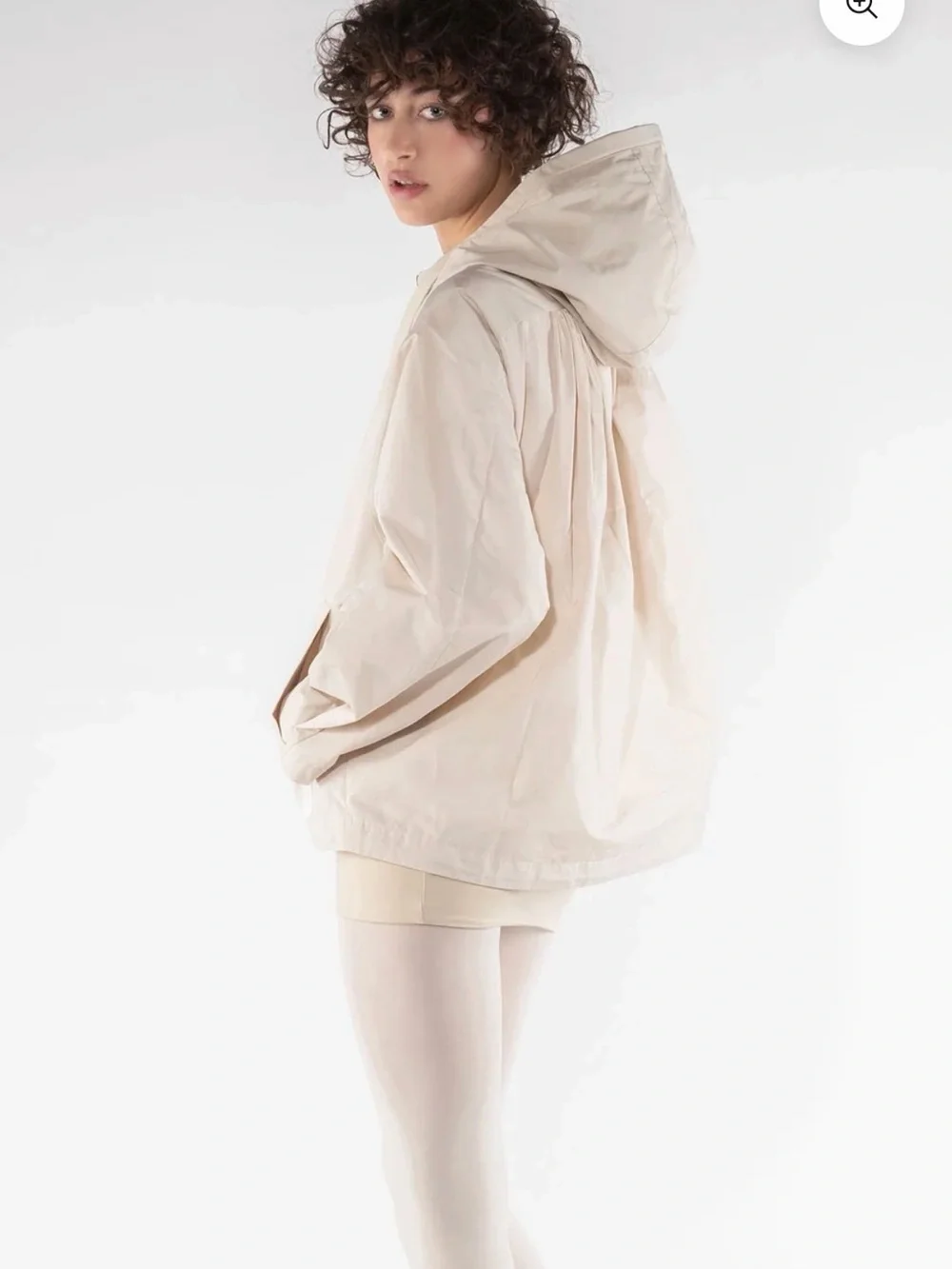 OOF WEAR Hooded Short Rain Jacket - Cream